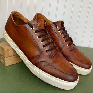 Magnanni Men's Calfskin Low Top Sneakers in Boltiarcade Cognac *Spain*